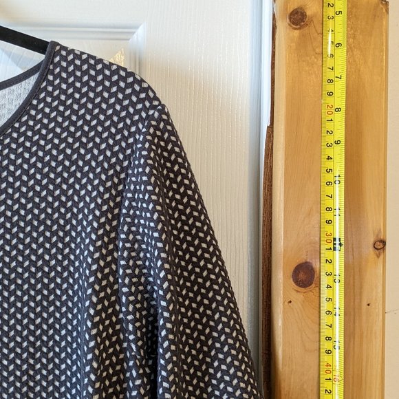 Olsen Grey and White Bodycon Dress Size 14/L - Picture 4 of 16